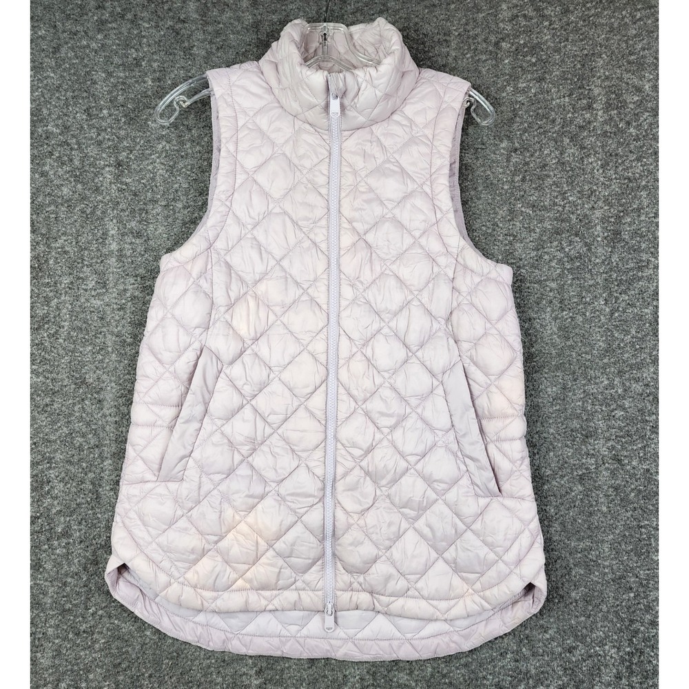 Athleta Quilted Vest Women Small Lavender Whisper Full Zip Lightweight 599504
